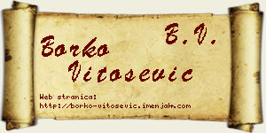 Borko Vitošević vizit kartica